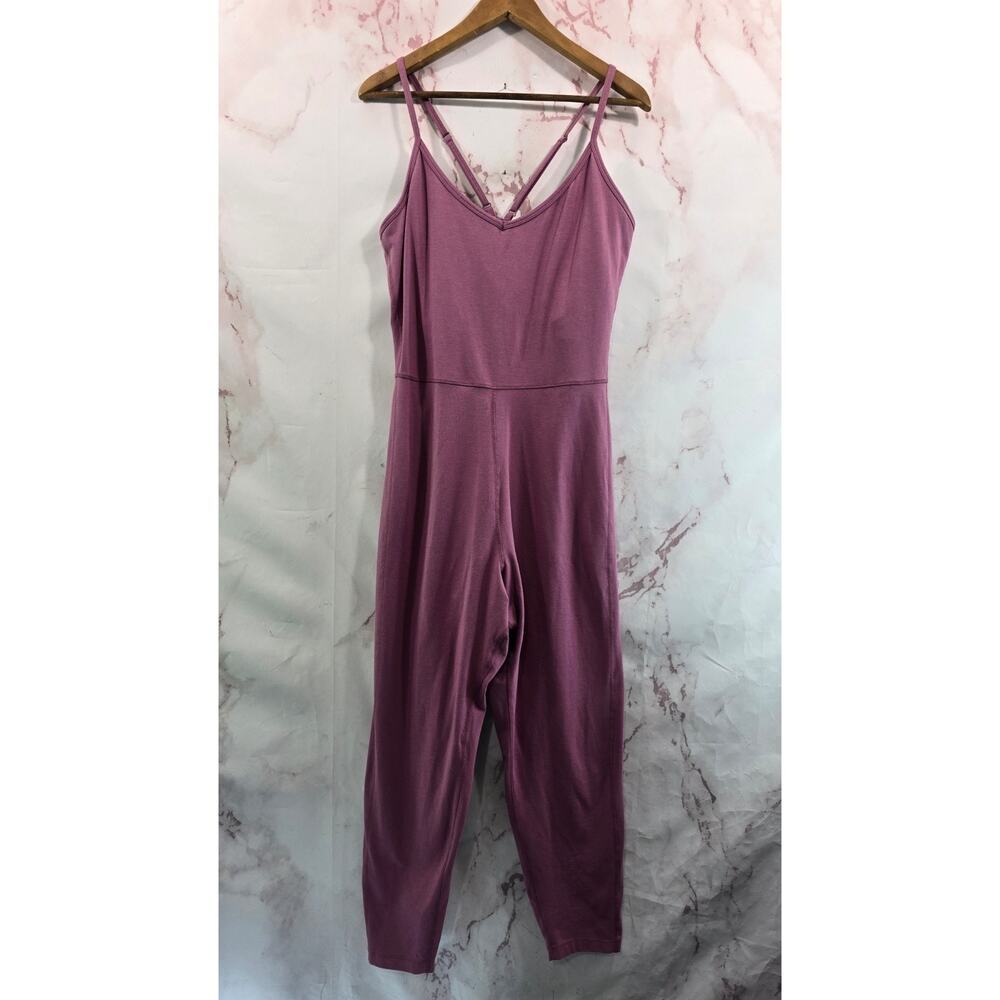 Old Navy Jumpsuit Womens XXL 2X Pink Tank Active Powerchill Built In Bra Crop